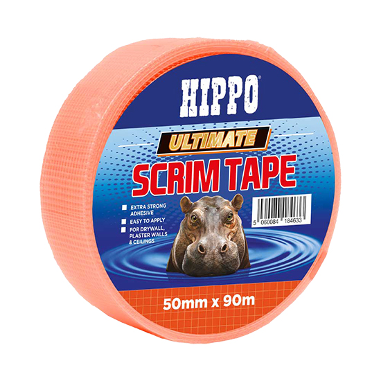 Hippo H18463 Ultra Orange Scrim Tape - 90 Metres x 50mm