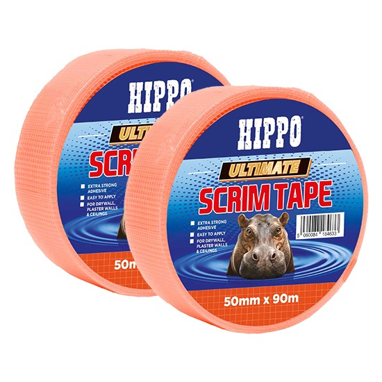 Hippo H18472 Ultra Scrim Tape Orange Twin Pack - 90 Metres x 50mm