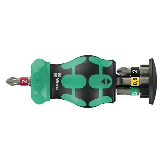 Wera Kraftform Kompakt Stubby Magazine RA 2 Ratchet Screwdriver 6-Piece Bit Set
