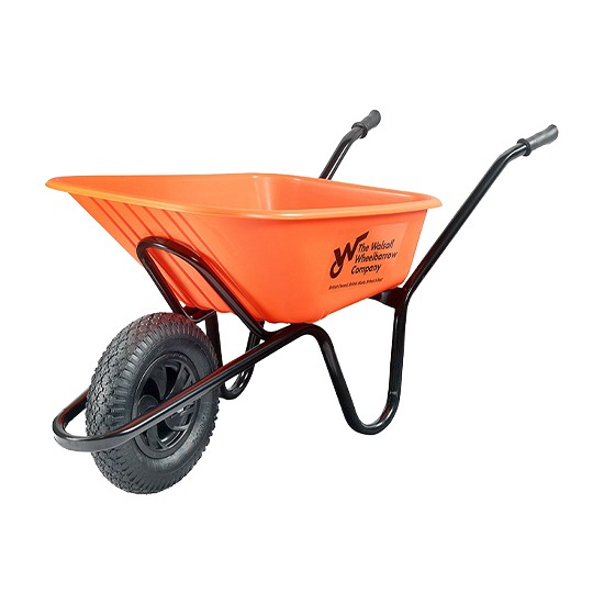 Walsall Workhorse HDPE 120L Orange Wheelbarrow