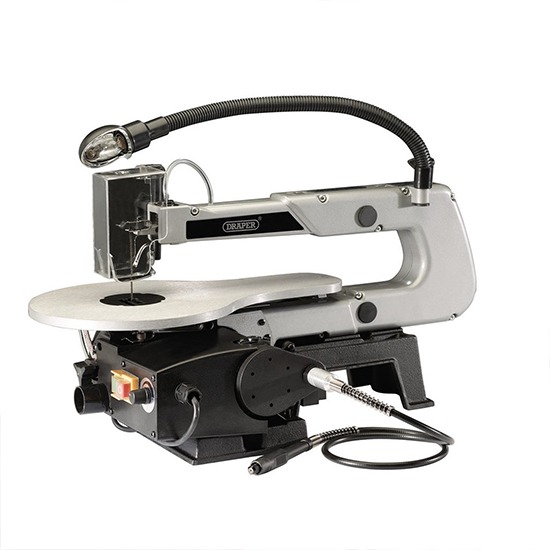 Draper 22791 405mm 90W Variable Speed Scroll Saw with Flexible Drive Shaft and Worklight