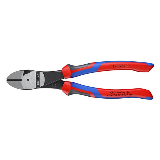 Knipex 74 02 200 High Leverage 200mm Diagonal Side Cutter with Comfort Grip Handles - 88145