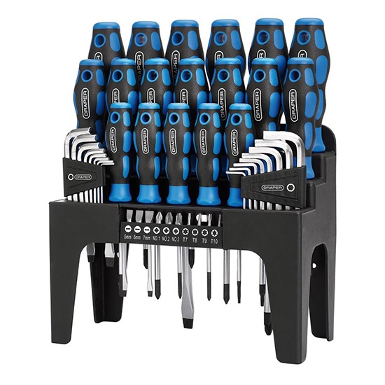 Draper 81294 Soft Grip Screwdriver, Hex Key and Bit Set (44 Piece)