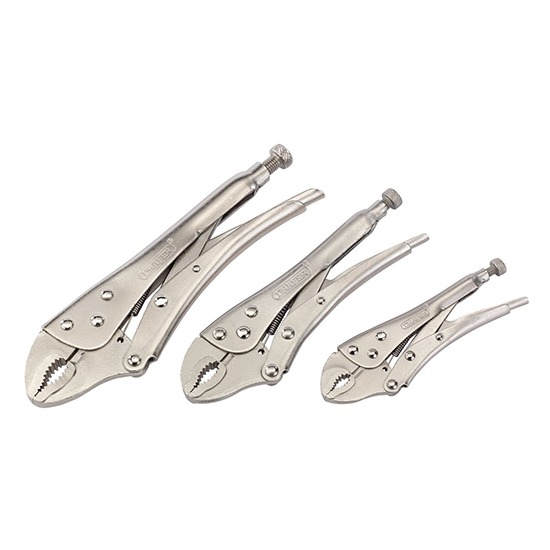 Draper 14040 Curved Jaw Self Grip Pliers Set (3 Piece)