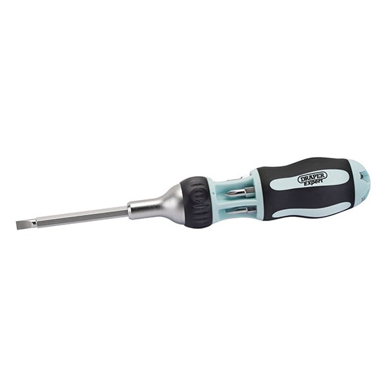 Draper 83721 Soft Grip 7 in 1 Ratcheting Screwdriver and Bit Set