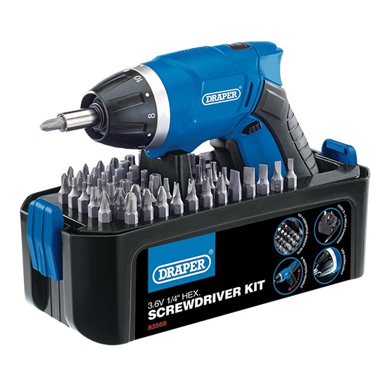 Draper 83568 Cordless Li-ion 3.6V Screwdriver Kit