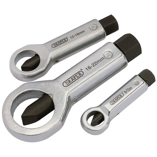 Draper 55108 Nut Splitter Set - 9-22mm (3 Piece)