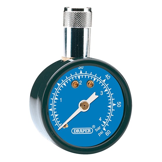 Draper 69923 Tyre Pressure Gauge TPG101 0-60psi 0-4bar