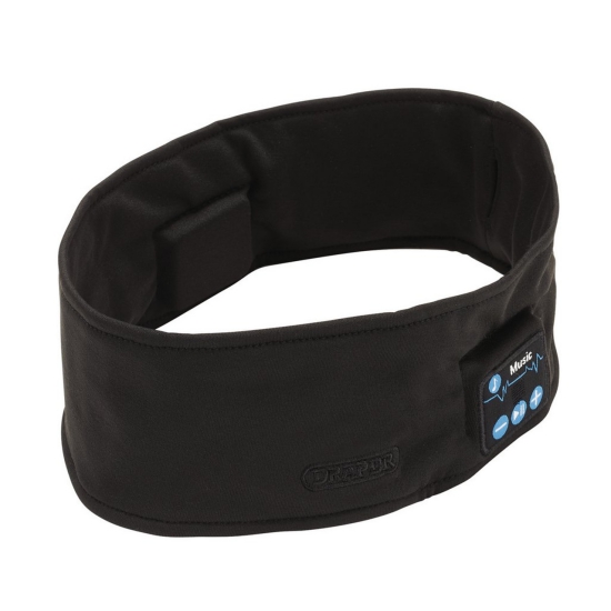 Draper 28340 Smart Wireless Rechargeable Headband with USB Charging Cable Black One Size