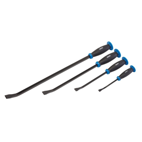 Draper 08559 Pound Thru Soft Grip Pry Bar Set with Hand Guard (4 Piece)