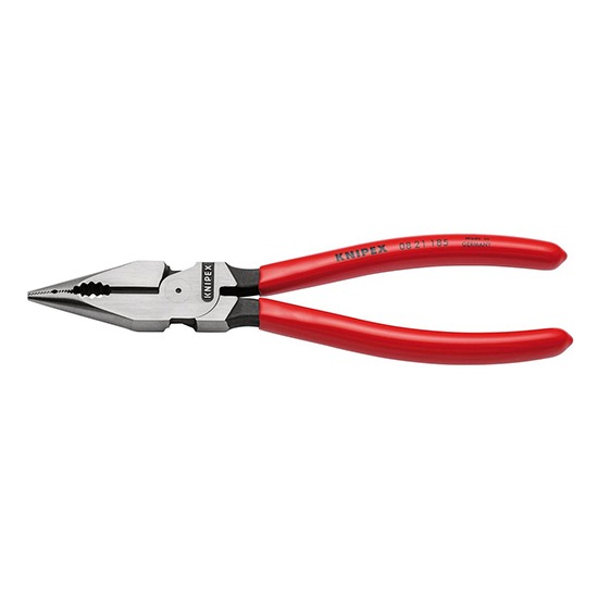 Knipex 08 21 185 SB Needle Nose Combination Pliers Plastic Coated Black Atramentized - 185mm (13177)