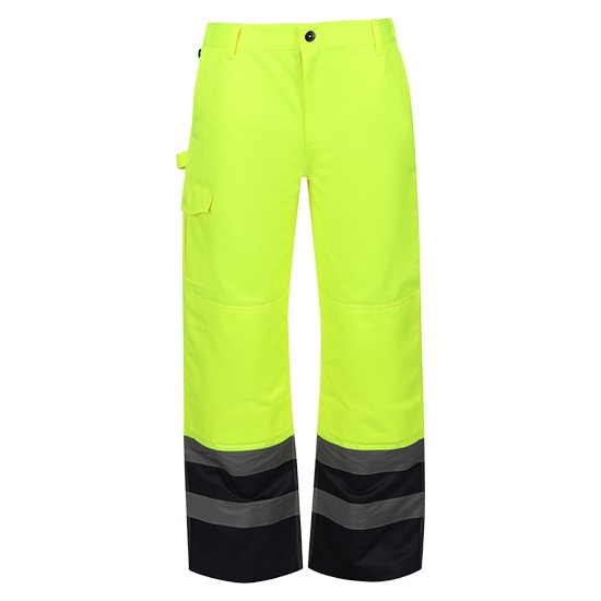 Regatta Professional TRJ524 H-Vis Cargo Yellow & Navy Trousers