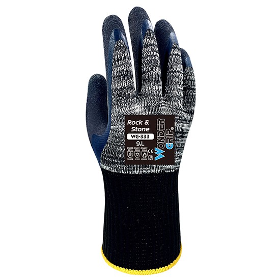 Wondergrip WG-333 Rock & Stone Gloves - High Grip, Cut Level B