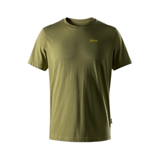 Snickers 2588 Classic Khaki Green Small Logo T-Shirt