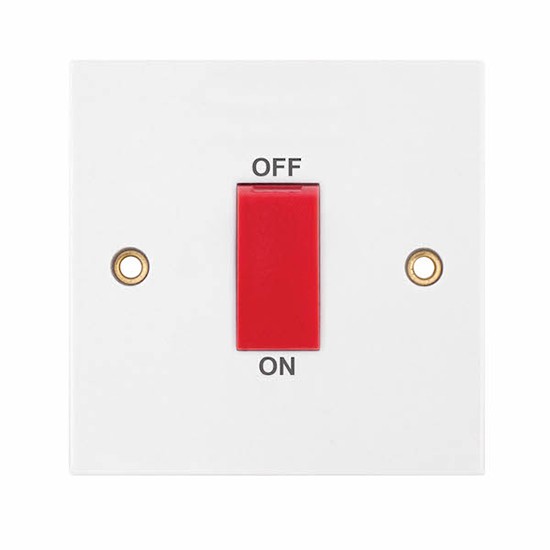 Selectric LG951 45A 1 Gang Double Pole Switch White