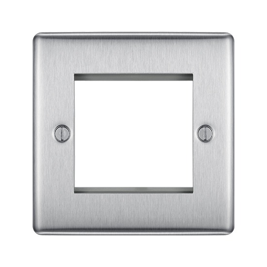 BG Nexus Polished Chrome 2 Module Front Plate Euro Module - NPCEMS2