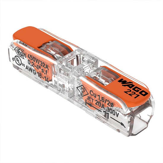Compact Splicing Wago Inline Connector -2 Conductor - Max 4.0mm