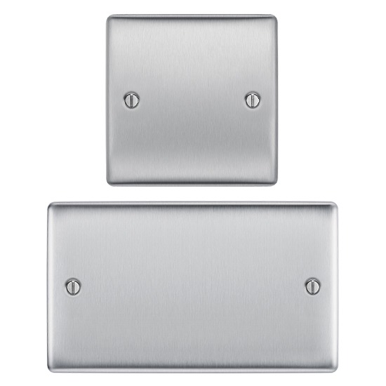 BG Nexus Metal Brushed Steel Blank Plate