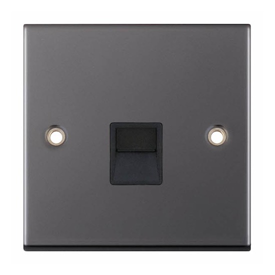 Selectric LGA DSL439 1 Gang Black Nickel Telephone Outlet