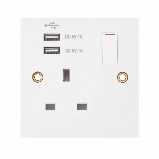 LGA SQ-USB-2 1G Switched Socket with Twin USB