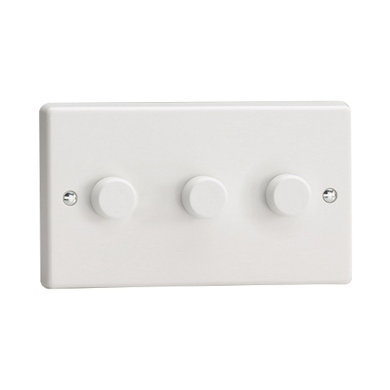 Varilight JQDP303W 3 Gang 2 Way V Pro Dimmer Switch (for LED)