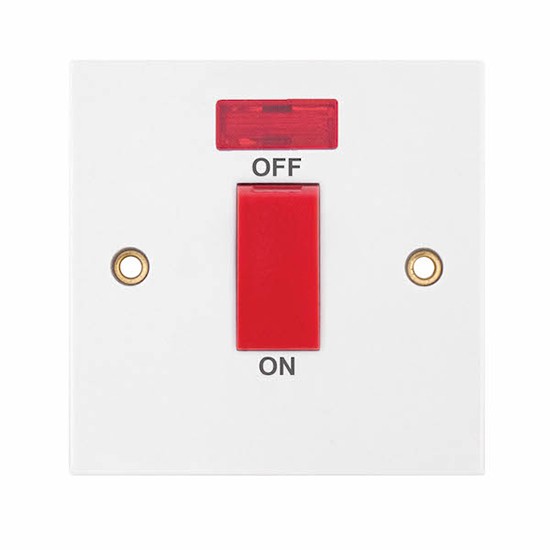 LGA LG951N 1 Gang Plate with Neon (Red Rocker)