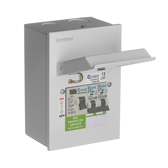 Europa GRGC16M Type A + 6A + 16A MCB Compact Garage Unit 63A RCCB