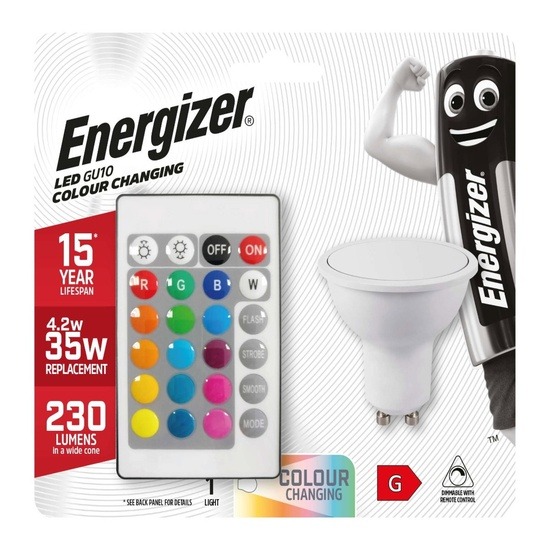 Energizer S14544 GU10 Colour Changing Remote Control LED
