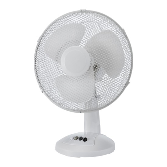 Knightsbridge EXDF 3-Speed Oscillating White 12" Desktop Fan
