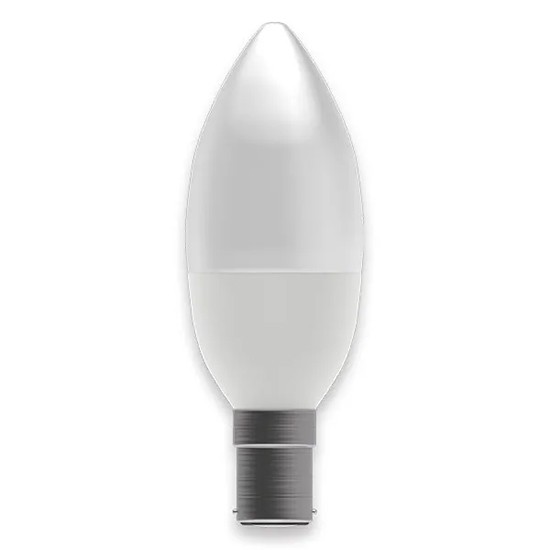 Bell 05839 7w LED Opal Candle Lamb SBC - Warm White