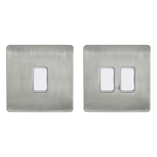 Forum Satin Nickel Non-Dimmable Kinetic Switch with White Switch & Body