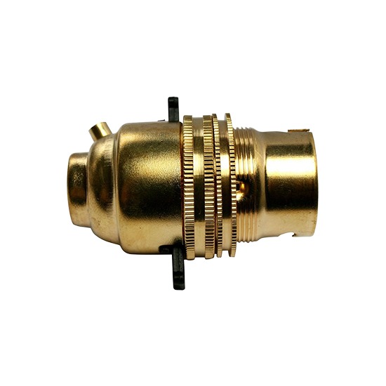 Pre-Pack PPJ086 Switched Brass Bayonet Cap Lamp Holder