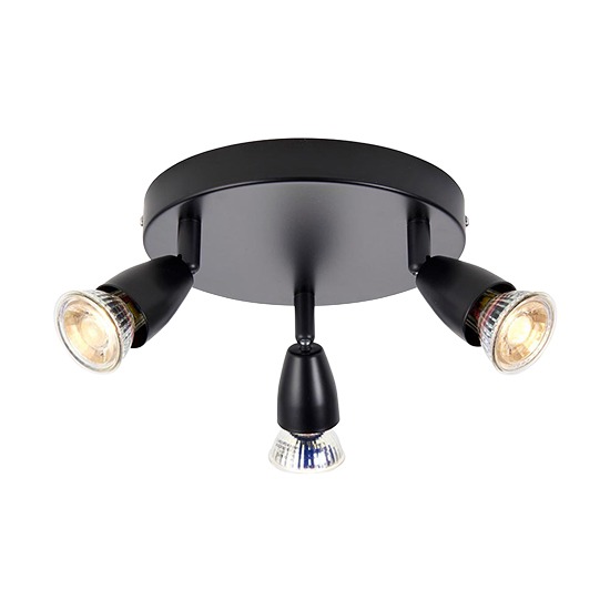 Saxby Lighting 101330 Amalfi 3 Light Black Ceiling Spotlight