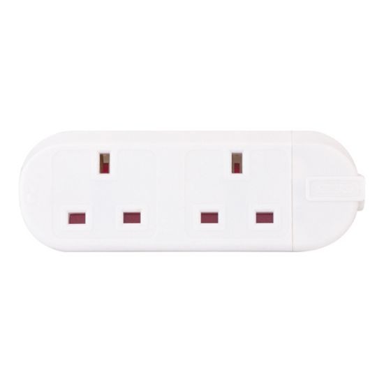 13A 2G Trailing Socket - White - 8828
