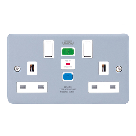 LGA Selectric LGRCD-5 2-Gang Type A DP Metal Clad RCD Protected Socket
