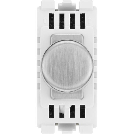 BG Dimmer Module 2 Way Trailing Edge, Brushed Steel - RBSDTR