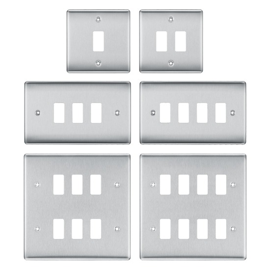 BG Front Plate Nexus Metal Brushed Steel