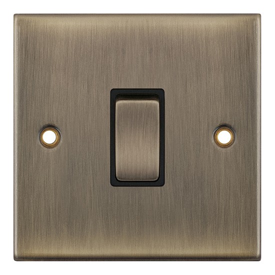 LGA Selectric DSL601 Antique Brass, Black Insert 2 Way Switch 