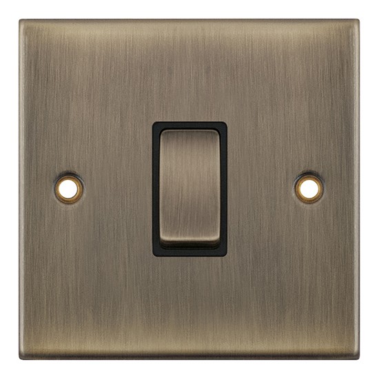LGA Selectric DSL607 Antique Brass, Black Insert 1 Gang Intermediate Switch