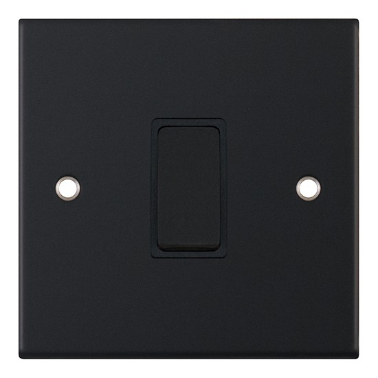 LGA Selectric DSL11-07 Matt Black, Black Insert 1 Gang Intermediate Switch