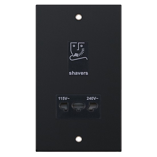 LGA Selectric DSL11-32 Matt Black, Black Insert Dual Voltage Shaver Point
