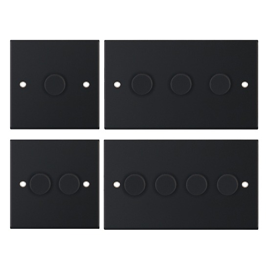 Matt Black LED Dimmer 2 Way