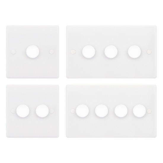 LGA 2 Way LED Dimmer Smooth White Plastic