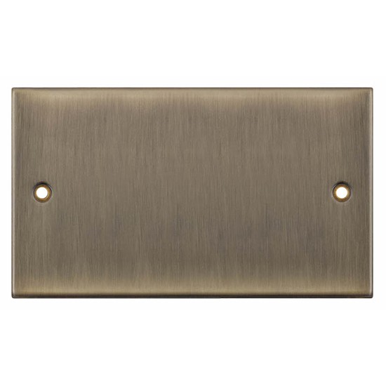 LGA Antique Brass 2 Gang Blanking Plate - DSL643