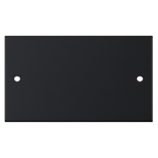 LGA Matt Black 2 Gang Blanking Plate - DSL11-43