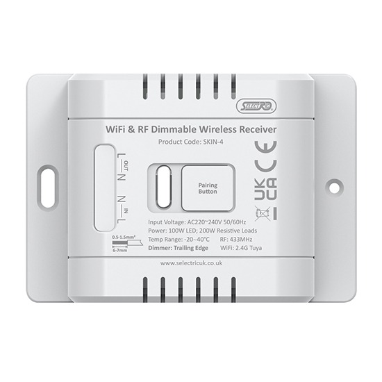 Selectric SKIN-4 GRID360 Kinetic 2.5A Smart On-Off Dimmable RF & Wireless Receiver
