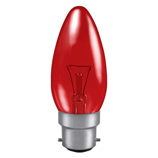 Crompton FIRCAN40BC 40W Red BC-B22 Fireglow Candle