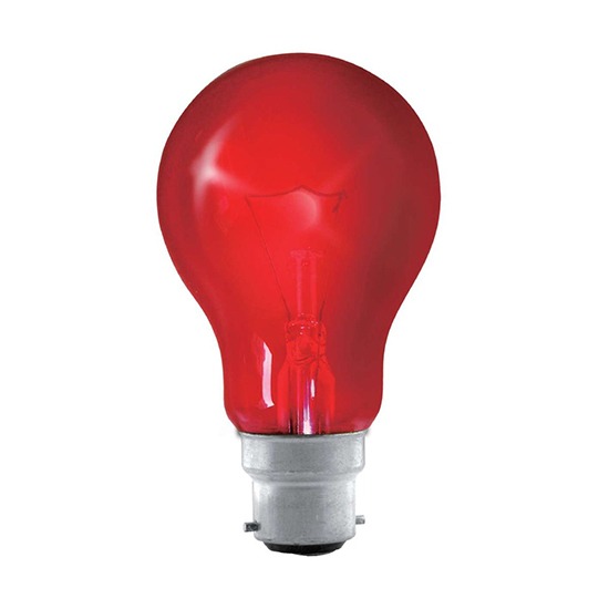 Eveready 60W BC GLS Incandescent Red Fireglow Light Bulb