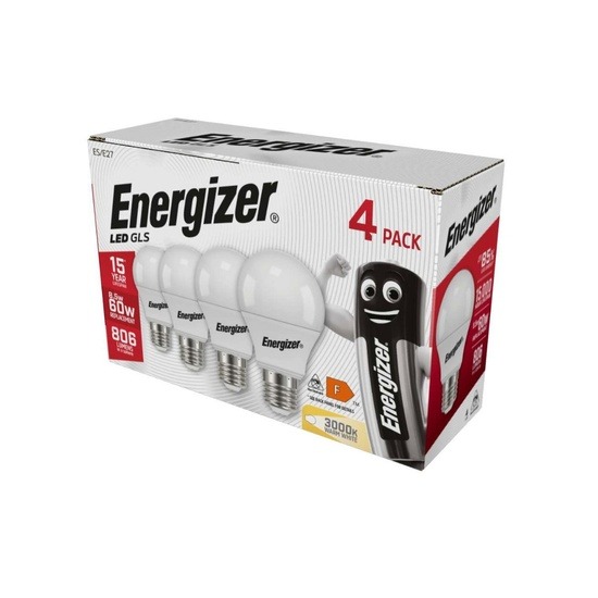 Energizer S14057 8.5W LED GLS ES Lamp - Pack of 4