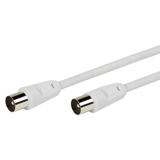 Vivanco White 50dB Coaxial Cable with Male-to-Male Coupler